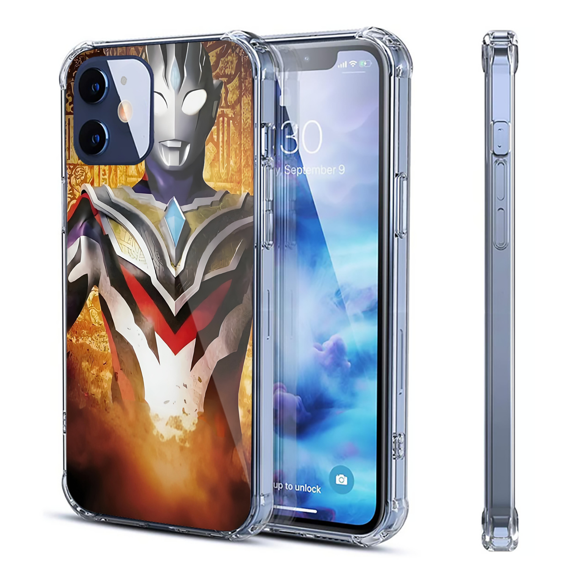 （画像用） ウルトラマン Ultraman 【iPhone 12シリーズ対応】透明スマホケース（クリアソフトケース）